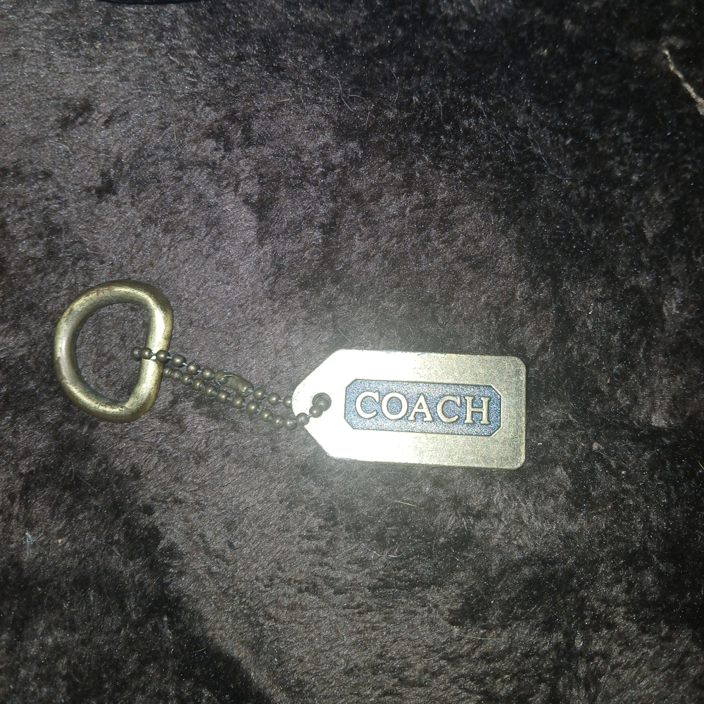 COACH Signature Metal Keyring Tag in Gold Tone